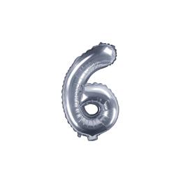 Globo foil "6" plateado