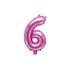 Globo foil "6" rosa oscuro
