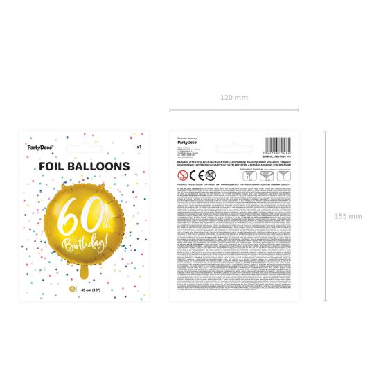 Globo foil "60" dorado
