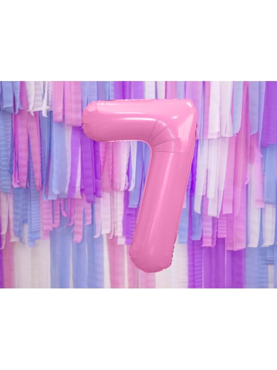 Globo foil "7" en rosa 86 cm