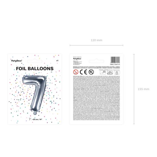 Globo foil "7" plateado