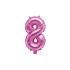 Globo foil "8" rosa oscuro