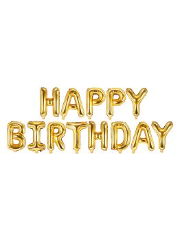Globo foil "Happy Birthday" dorado