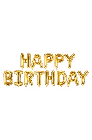 Globo foil "Happy Birthday" dorado