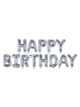 Globo foil "Happy Birthday" plateado