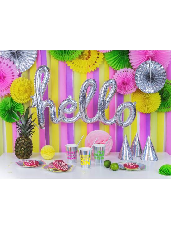 Globo foil "Hello" plateado