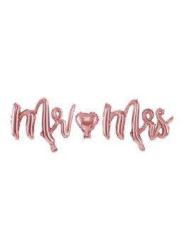 Globo foil "Mr Mrs" oro rosa