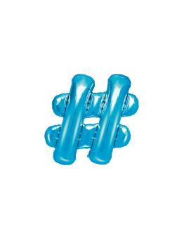 Globo foil hashtag azul