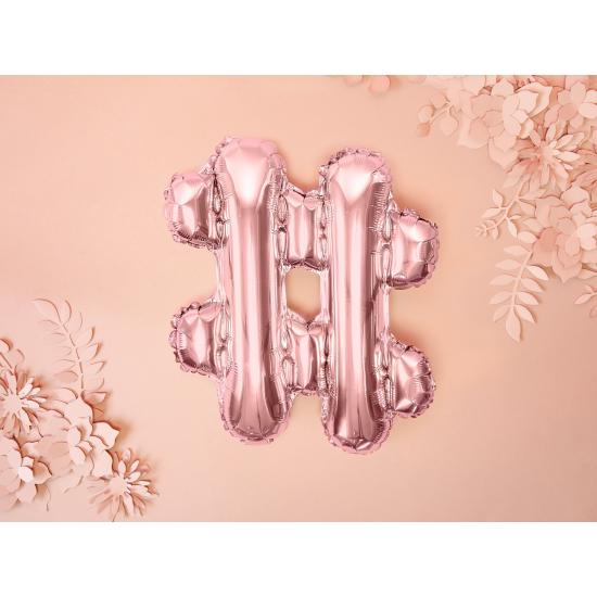Globo foil hashtag rosa dorado Globo foil hashtag rosa dorado