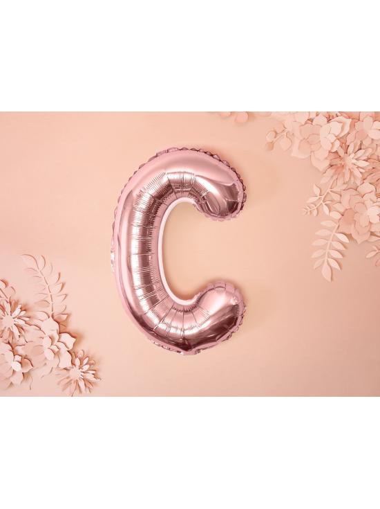 Globo foil letra C oro rosa