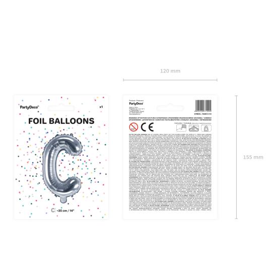 Globo foil letra C plateado Globo foil letra C plateado