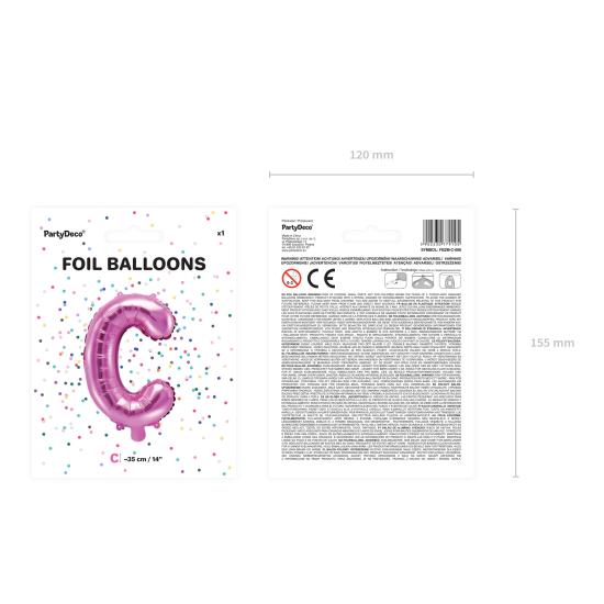 Globo foil letra C rosa oscuro