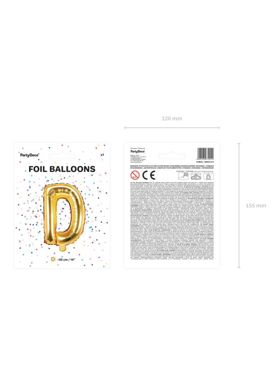 Globo foil letra D dorado