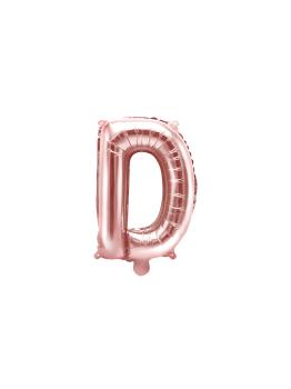 Globo foil letra D oro rosa