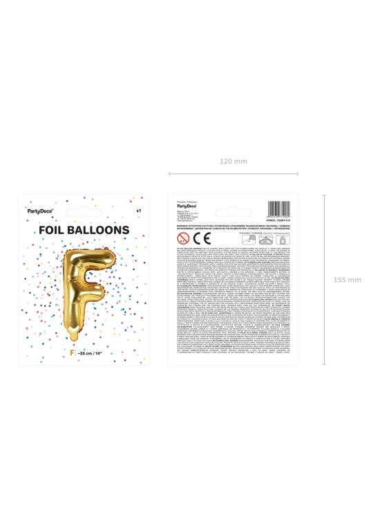 Globo foil letra F dorado