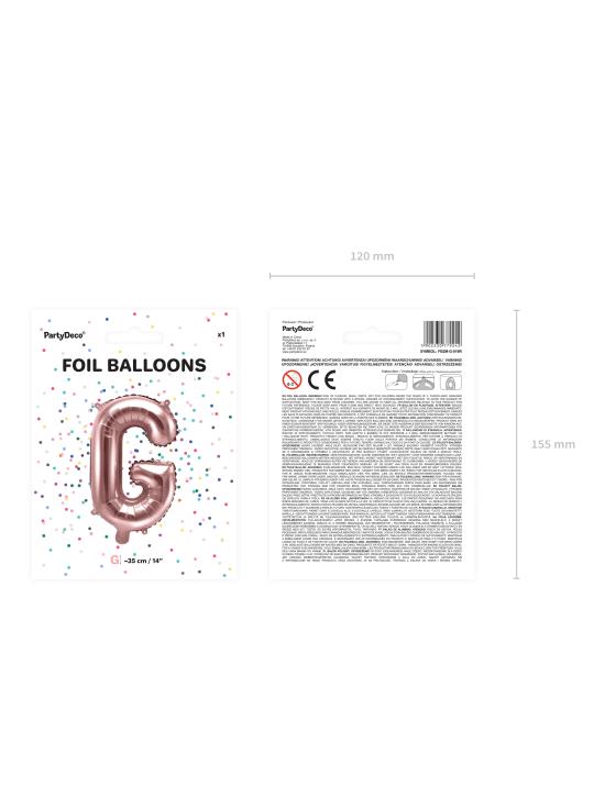 Globo foil letra G oro rosa