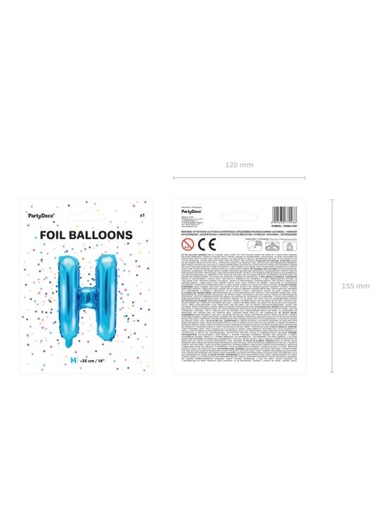 Globo foil letra H azul