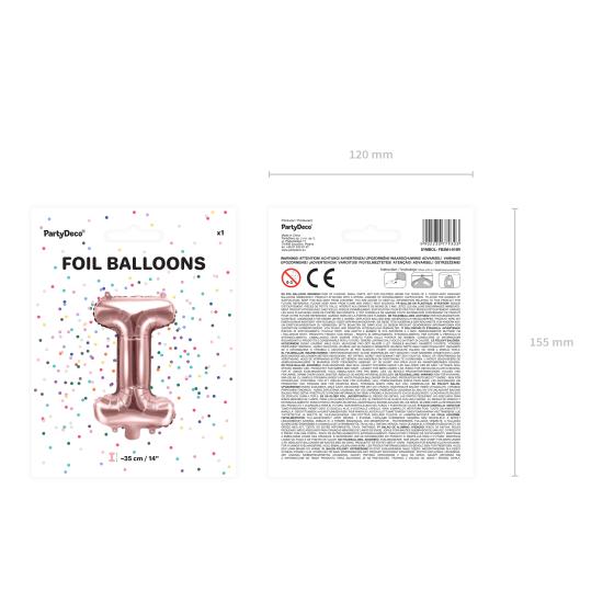 Globo foil letra I oro rosa