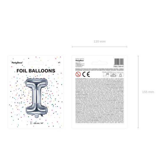 Globo foil letra I plateado