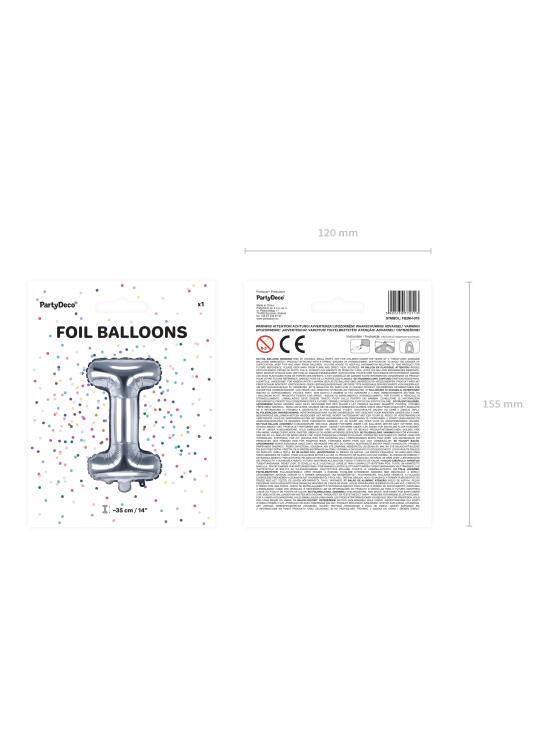 Globo foil letra I plateado
