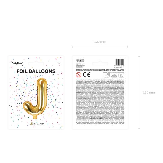 Globo foil letra J dorado