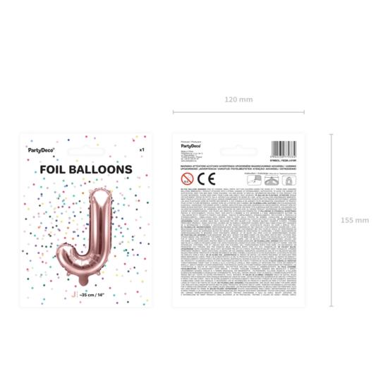 Globo foil letra J oro rosa Globo foil letra J oro rosa