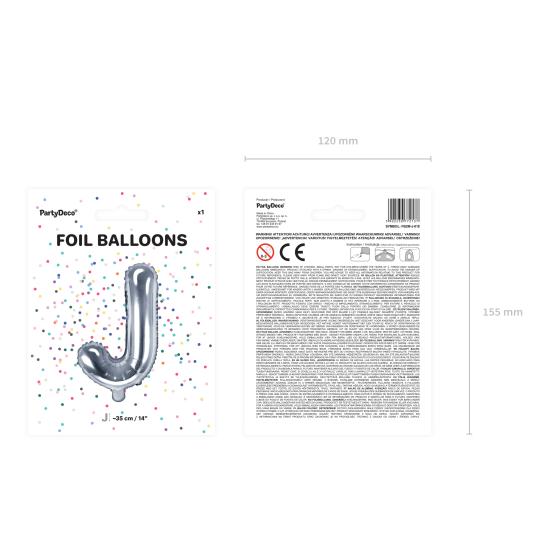 Globo foil letra J plateado