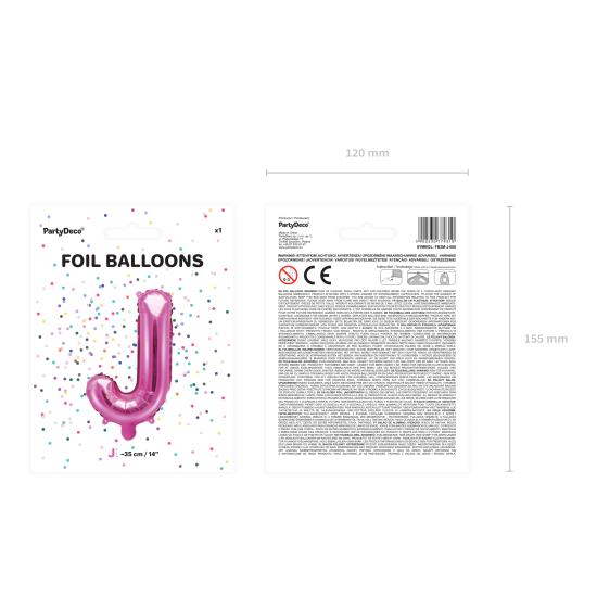 Globo foil letra J rosa oscuro