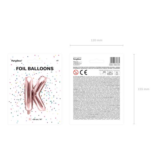 Globo foil letra K oro rosa