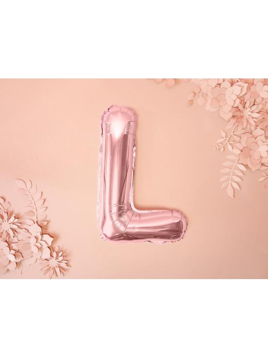 Globo foil letra L oro rosa