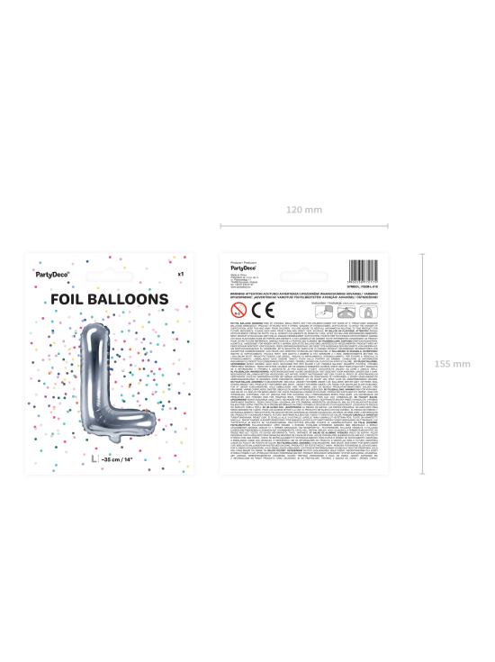 Globo foil letra L plateado