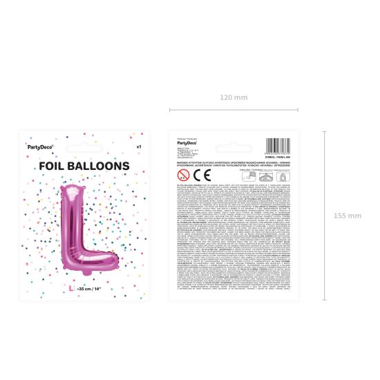 Globo foil letra L rosa oscuro Globo foil letra L rosa oscuro