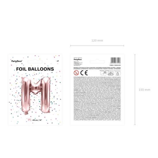 Globo foil letra M oro rosa