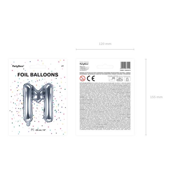 Globo foil letra M plateado