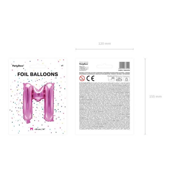 Globo foil letra M rosa oscuro