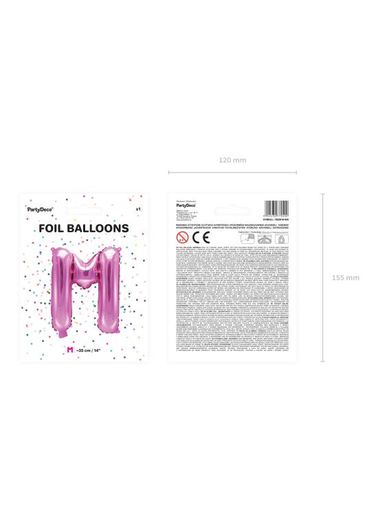 Globo foil letra M rosa oscuro