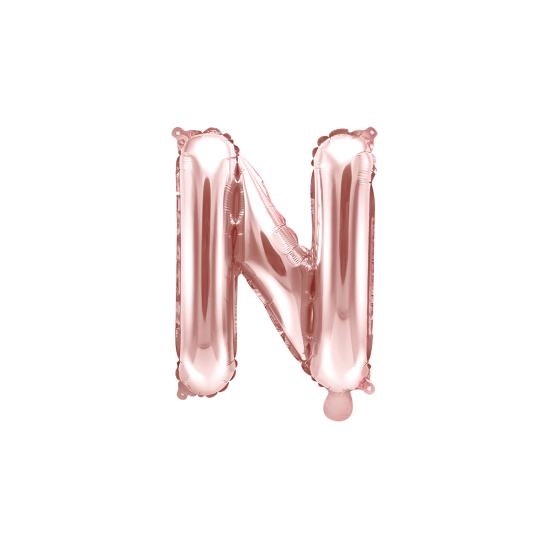 Globo foil letra N oro rosa