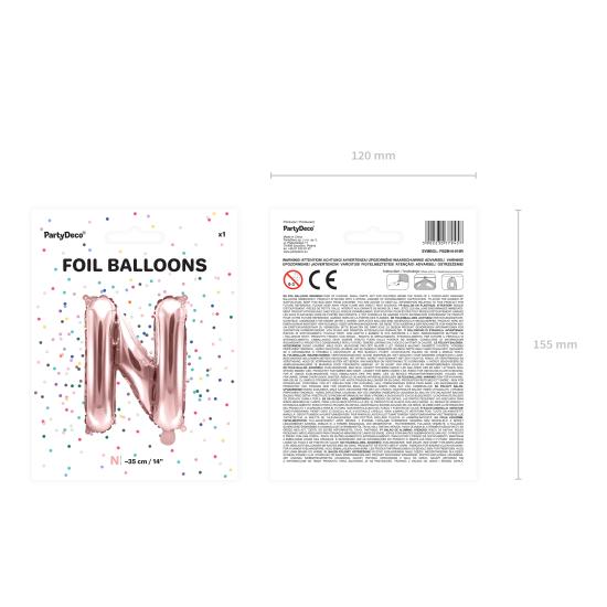 Globo foil letra N oro rosa