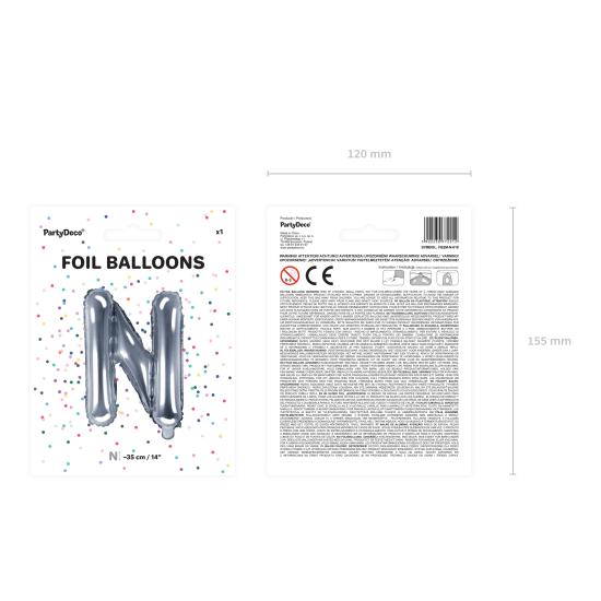 Globo foil letra N plateado