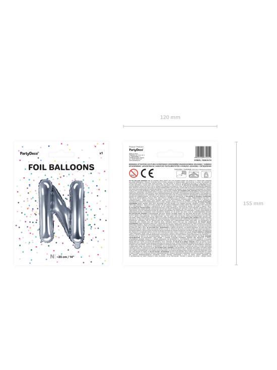 Globo foil letra N plateado