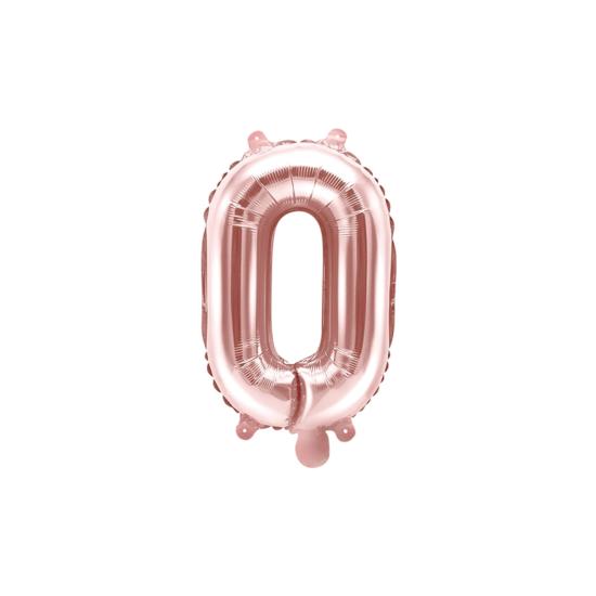 Globo foil letra O oro rosa