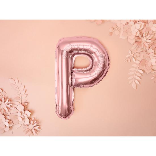 Globo foil letra P oro rosa Globo foil letra P oro rosa