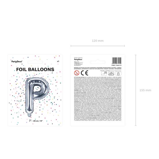 Globo foil letra P plateado Globo foil letra P plateado