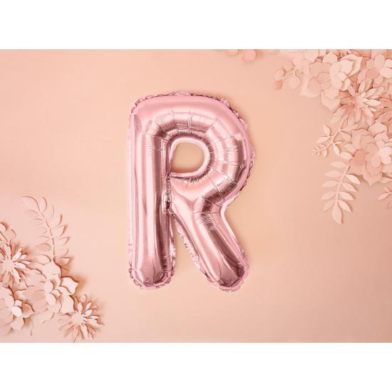 Globo foil letra R oro rosa