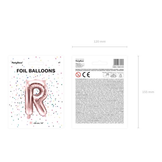 Globo foil letra R oro rosa