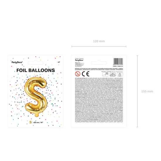 Globo foil letra S dorado