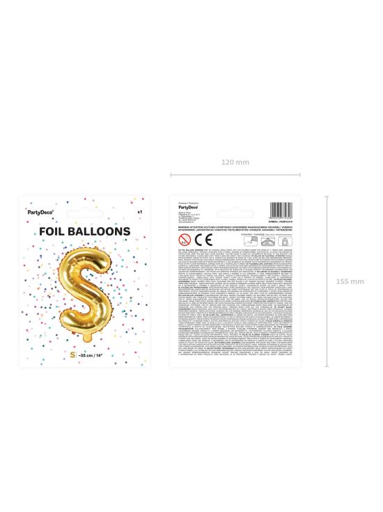 Globo foil letra S dorado