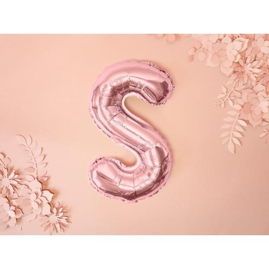 Globo foil letra S oro rosa
