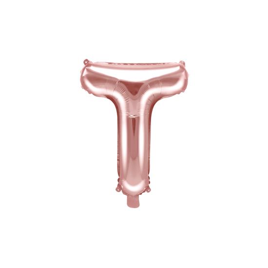Globo foil letra T oro rosa