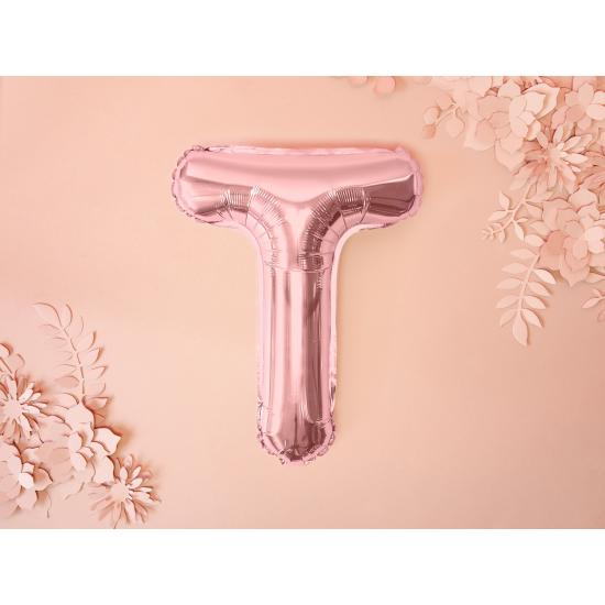 Globo foil letra T oro rosa